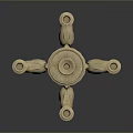 Golden Classical Candelabra With Intricate Carvings Multiple Arms And Ornate Base