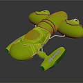 Green Futuristic Spaceship Design With Advanced Features For Cosmic Exploration Missions