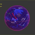 Blue Globe Featuring Latitude Longitude Lines Equator Polaris Arctic And Antarctic Circles