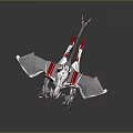 Futuristic Mechanical Dragon Game Movie Character Featuring Silver Red Sharp Design And