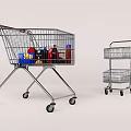 Public Retail Shopping Cart and Trolley Cart Facility With Storage Layers