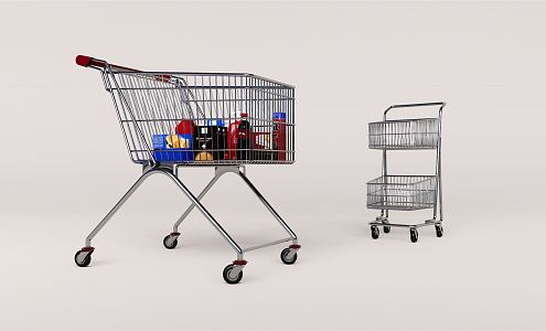 Modern shopping cart trolley 3d model