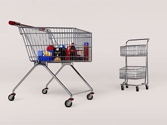 Modern shopping cart trolley 3d model