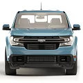 Blue Ford Maverick Pickup Truck Front And Rear View Design