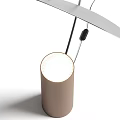 Modern Arc Design Floor Lamp With White Shade And Brown Base For Contemporary Spaces