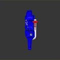 Blue Naval Ship Model Featuring Red Star And Sleek Design Elements