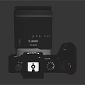 Digital Camera with LCD Screen Displaying Red Maple Leaf Photo Black Body and Control Buttons 3d model