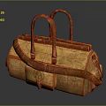 Tan Leather Duffel Bag With Top Handles And Adjustable Shoulder Strap