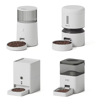 Modern White Household Coffee Essentials Including Grinder Maker And Storage Containers 3d model