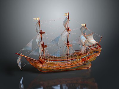 Modern Sailing Cartoon Sailing Small Sailing 3d model