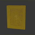 Decorative Wooden Frame Furniture with Red Background and Golden Floral Patterns