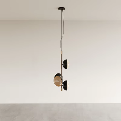 Modern Abstract Pendant Light With Black Gold Metal And Unique Geometric Design 3d model