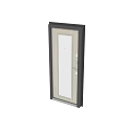 Swing Door With Glass Panel Dark Finish Multiple Locks And Door Handle For Home Interior