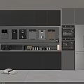 Modern Kitchen With Neatly Arranged Household Appliances Water Dispensers And Countertop