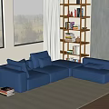 Modern Baxter Multiplayer Sofa Flannel Sofa Corner Sofa Tofu Block Sofa Bookshelf 3d model