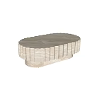 Elegant Modern Ivory Coffee Table With Layered Design And Smooth Marble Texture Surface 3d model