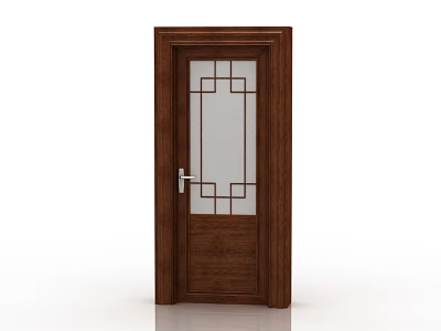 Jianou solid wood door interior door 3d model