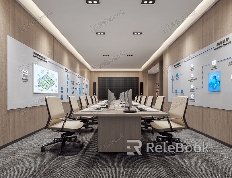 Meeting Conference Table Material Display Wall Products Wall Cloud Meeting Room model