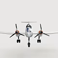 Detailed Silver Fighter Jet Model With Twin Propellers And Cockpit Roundel