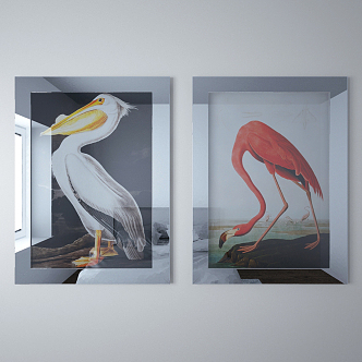 Modern Animal Painting Decorative Painting Combination 3d model