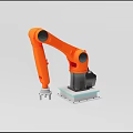 Orange Industrial Robot Arm For Manufacturing With Stable Base And Precision Components 3d model