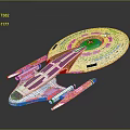 Sleek Futuristic Interstellar Spaceship With White Hull And Colorful Engine Details