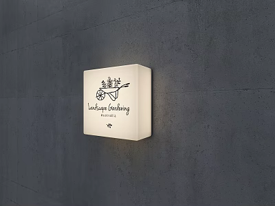 Public Facility Illuminated Sign for Luxuns Hometown with Chinese English Text Year on Gray Wall 3d model