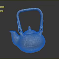 Handcrafted Traditional Clay Teapot with Bamboo Handle on Dark Reflective Surface
