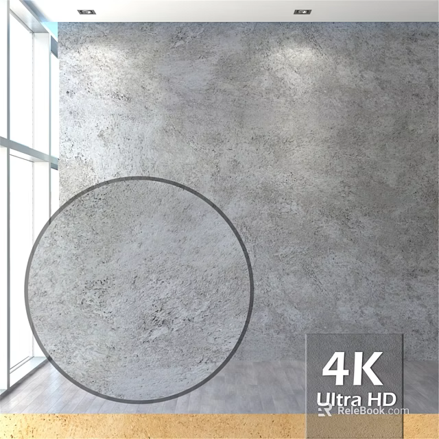 Round Concrete Component Design With Gray Wall Background In 4K Quality 3d model 
