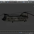 Large Military Green Twin Rotor Heavy Lift Transport Helicopter Design