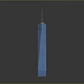 Modern Blue Skyscraper Architectural Design Featuring Tall Glass Facade And Spire