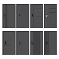 Modern Security Doors Featuring Various Designs For Home Safety And Protection 3d model