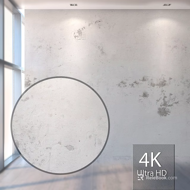4K Round Mirror As Household Electrical Appliance With Textured White Wall And Window In Room 3d model 