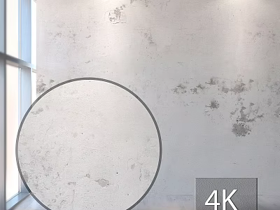 4K Round Mirror As Household Electrical Appliance With Textured White Wall And Window In Room 3d model
