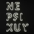 Modern Illuminated Neon Decorative Lights With Letter Design On Black Background