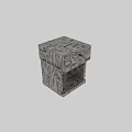 Modern Wooden Nightstand With Wood Grain Design Single Drawer And Black Handle