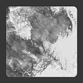 Detailed 3D Square Topographic Terrain Model Showcasing Mountain Ranges And Valleys