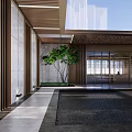 New Chinese Style Gate Champagne Gold 3d model