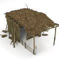 Traditional Thatched House Featuring Thatch Roof And Wooden Support Structure