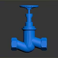 Blue Industrial Gate Valve With Handwheel For Pipeline Control Applications 3d model