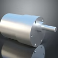 Industrial Silver Cylindrical Mechanical Part With Mounting Holes And Metal Shaft