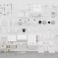 Modern Bathroom Set Collection With Toilet Sink Bathtub Mirror Cabinets And Shower Fixtures