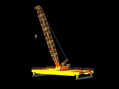 Full swing deck crane 3d model