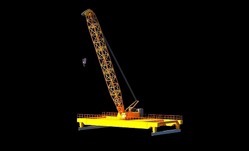 Full swing deck crane 3d model