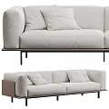 Modern Light Colored Two Seater Sofa With Comfortable Fabric Cushions And Minimalist Design