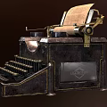 Vintage Office Appliance Antique Typewriter Featuring Paper Scroll And London Brand Design