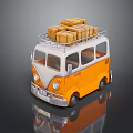minibus minivan driverless bus school bus van box car 3d model