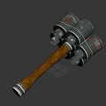 Two Silver Metal Hammers With Wooden Handle As Traditional Weapon