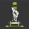 Green Industrial Robotic Arm With Base And Mechanical Gripper For Precision Operation