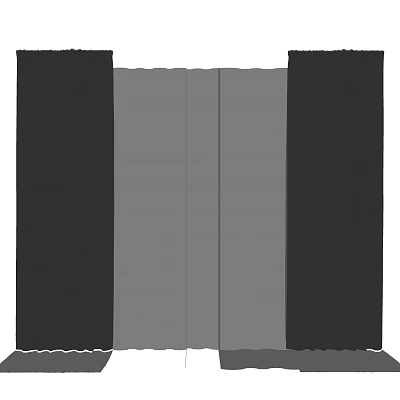 Black and Gray Curtains Modern Layered Design for Home Window Decoration 3d model